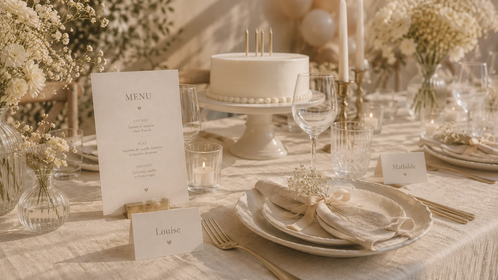 Table d’anniversaire élégante