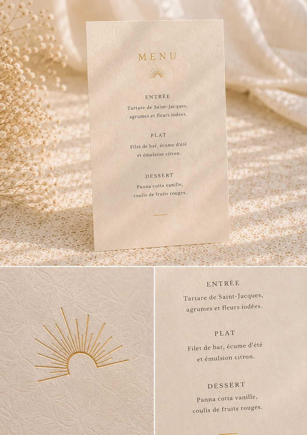 Le menu — collection Lumière
