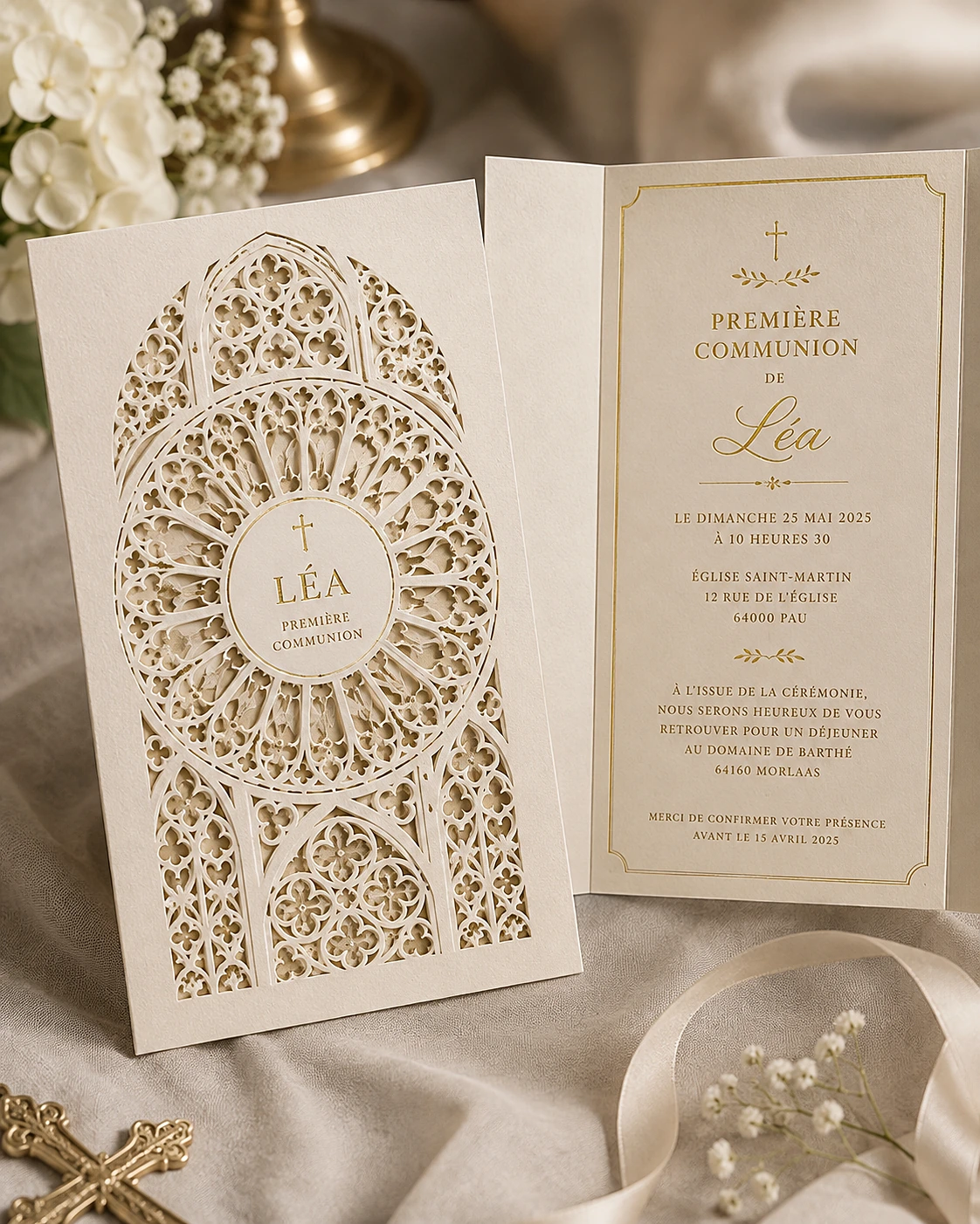 Inspiration de papeterie communion sur mesure 1