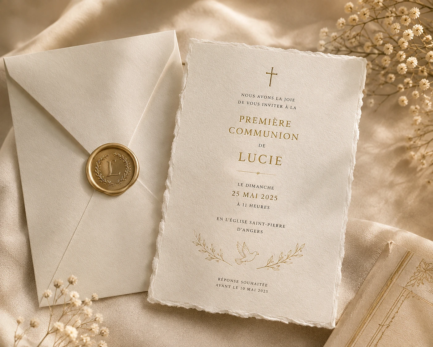 Inspiration de papeterie communion sur mesure 6