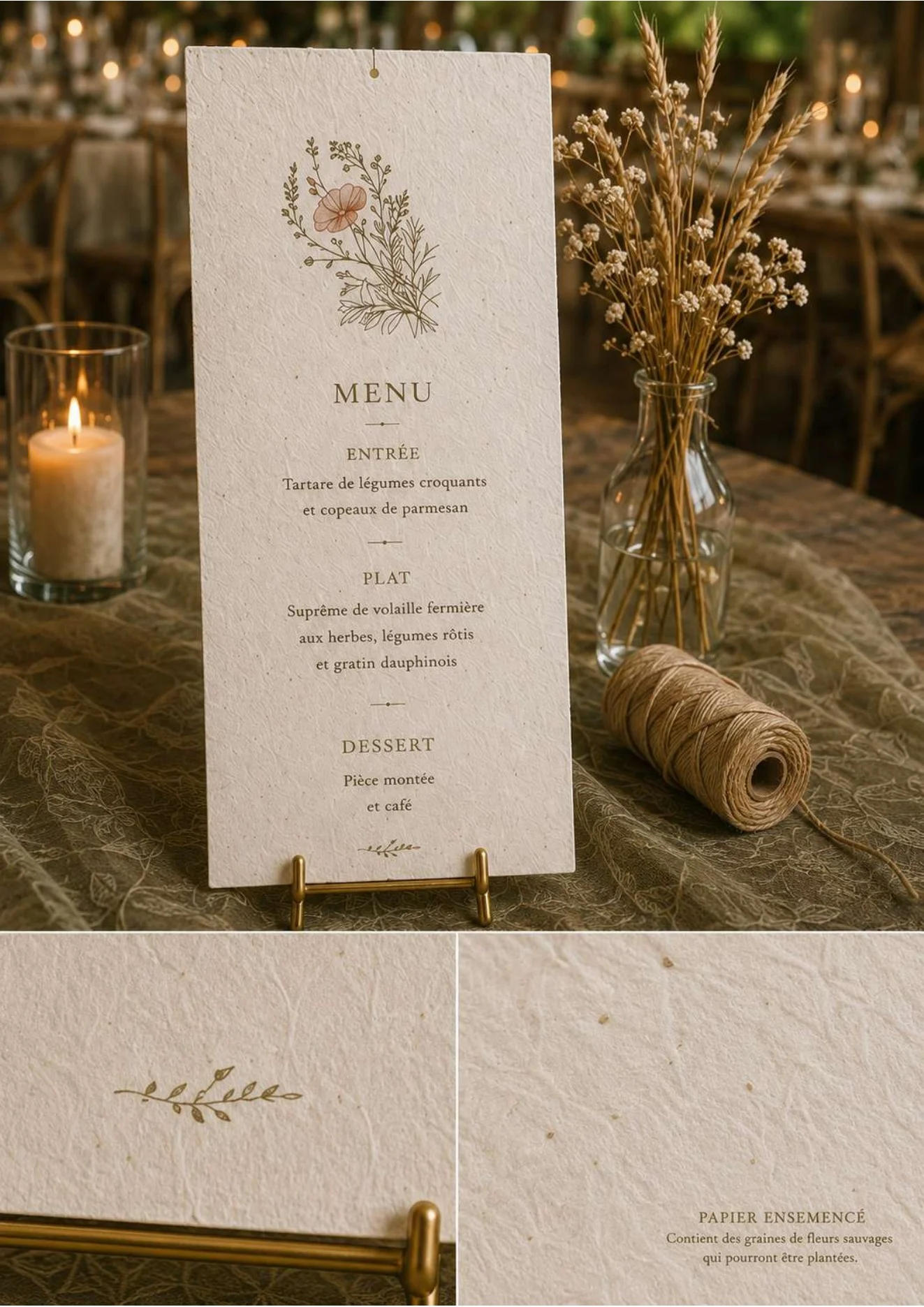 Le menu — collection Champêtre
