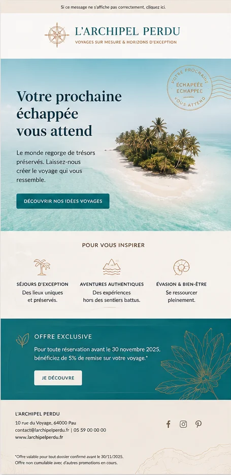 L’Archipel Perdu — E-mail de relance
