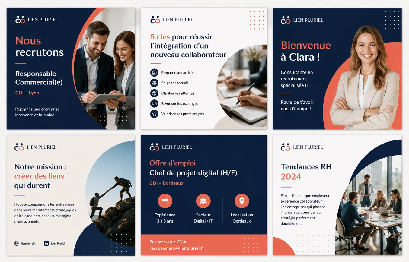 Lien Pluriel — Templates LinkedIn pour cabinet de recrutement