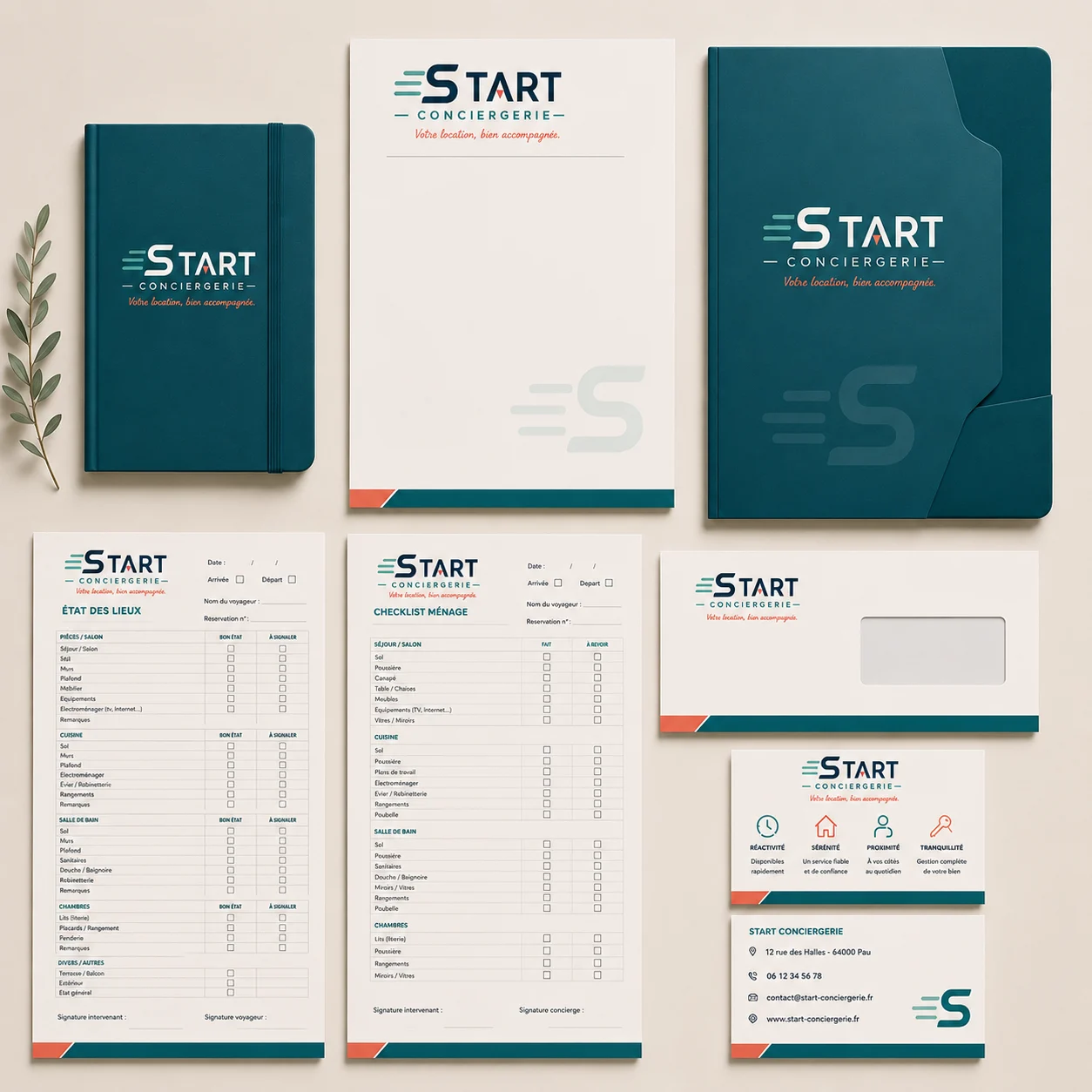 START Conciergerie — Papeterie professionnelle coordonnée
