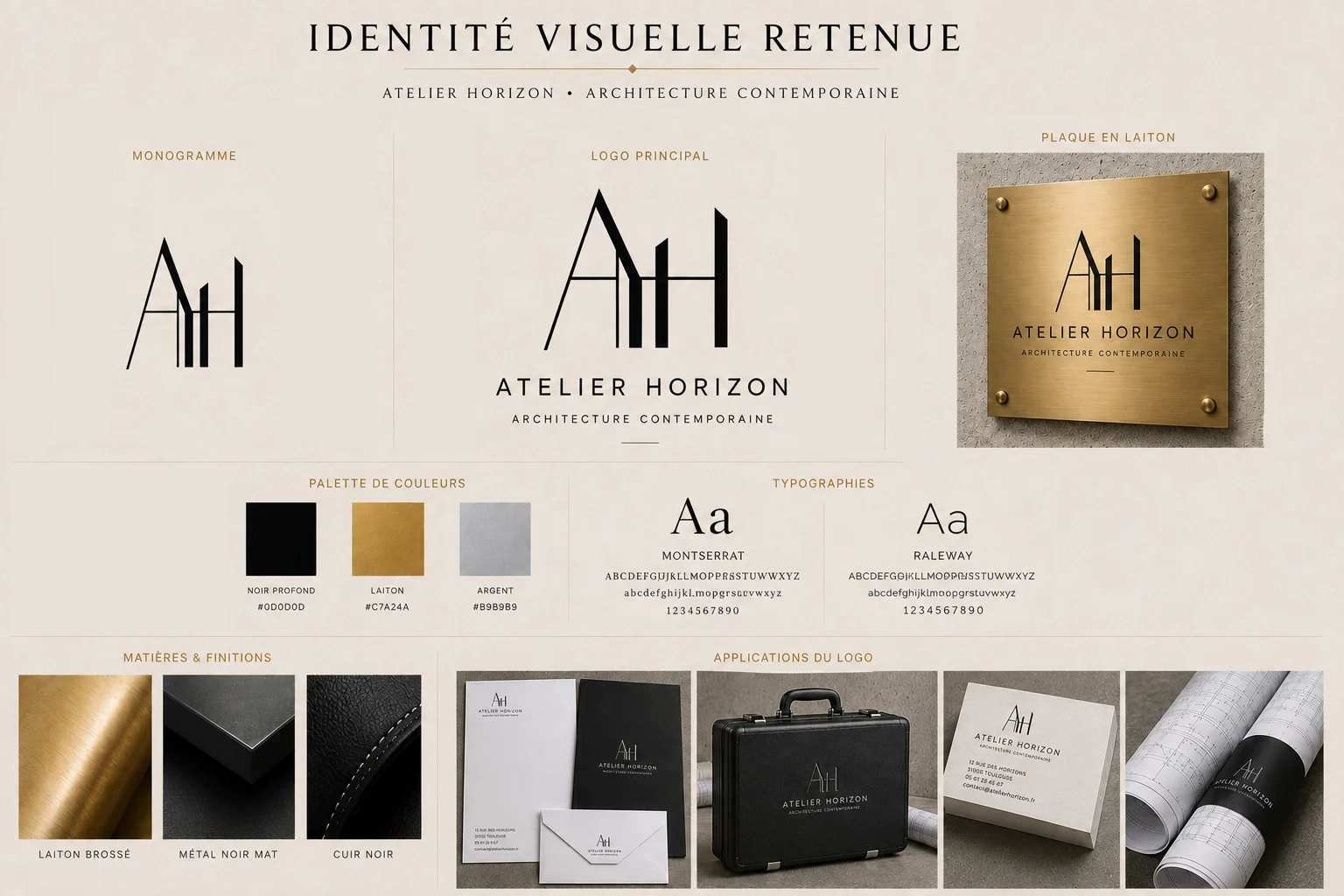 Identité visuelle retenue pour Atelier Horizon
