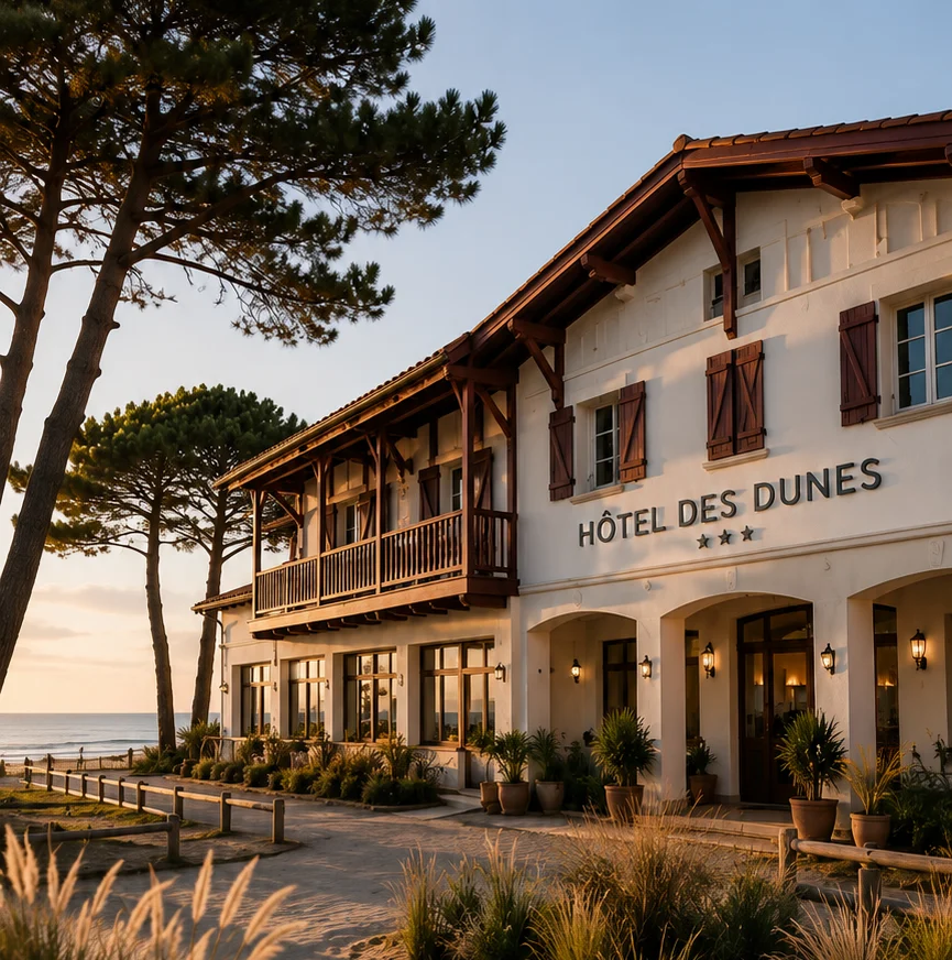 Hôtel des Dunes en bord de mer