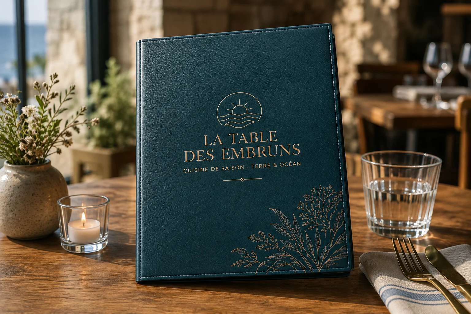La Table des Embruns — Porte-menu fermé